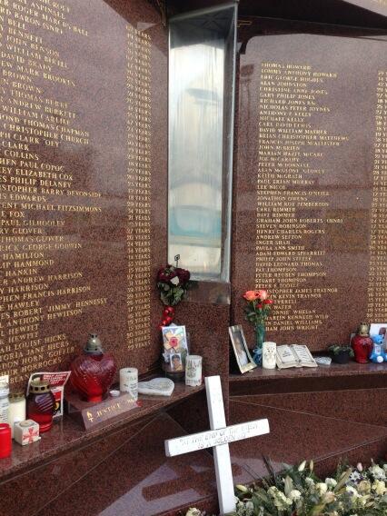 The Hillsborough memorial at Anfield