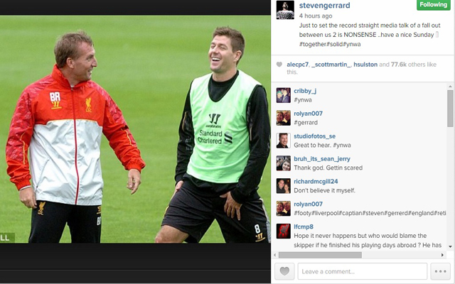 Steven Gerrard Instagram