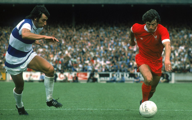 Kevin Keegan of Liverpool and Dave Clement of Queens Park Rangers