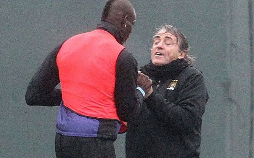 7) Mario Balotelli & Roberto Mancini