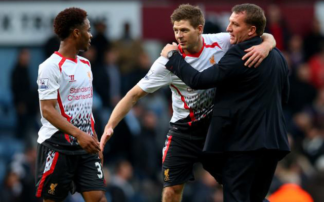 Raheem Sterling Steven Gerrard Brendan Rodgers