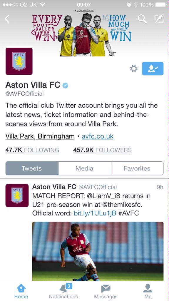 Aston Villa Twitter