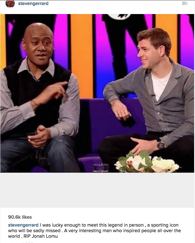 Steven Gerrard, Jonah Lomu