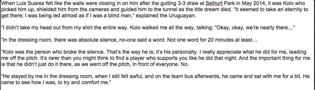 Luis Suarez, Kolo Toure