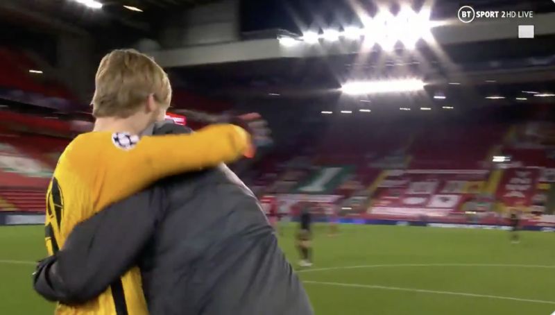 (Video) Klopp makes beeline for Kelleher at full-time and gives him epic Match Winner’s hug