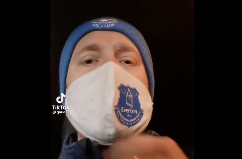 (Video) Everton fan uses S*n newspaper to gloat about beating Liverpool