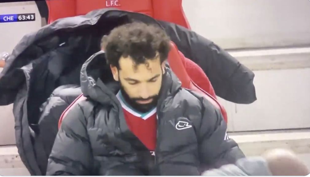 (Video) Mo Salah’s gloomy reaction to being subbed early v Chelsea