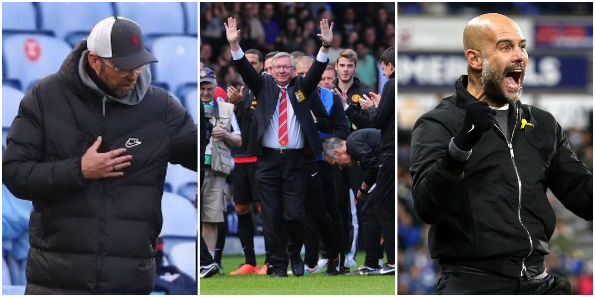 Klopp, Ferguson, Guardiola