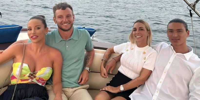 (Image) Darwin Nunez and Ivan Rakitic pictured enjoying a boat trip whilst on holiday in Dubai