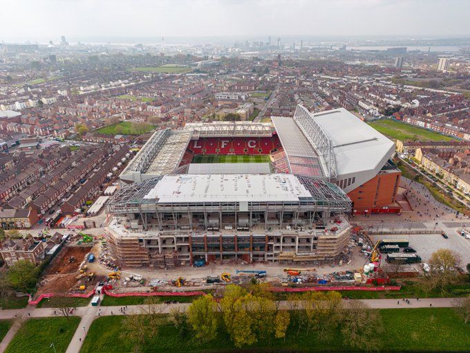 (Photo) Liverpool’s fresh Anfield revamp photo shows outstanding progress of Annie Rd stand redevelopment