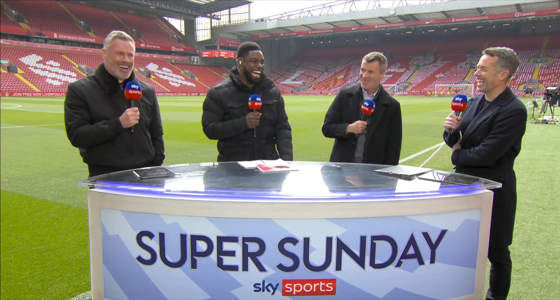 (Video) Sky Sports pundits brutally mock Jamie Carragher over past Liverpool footage