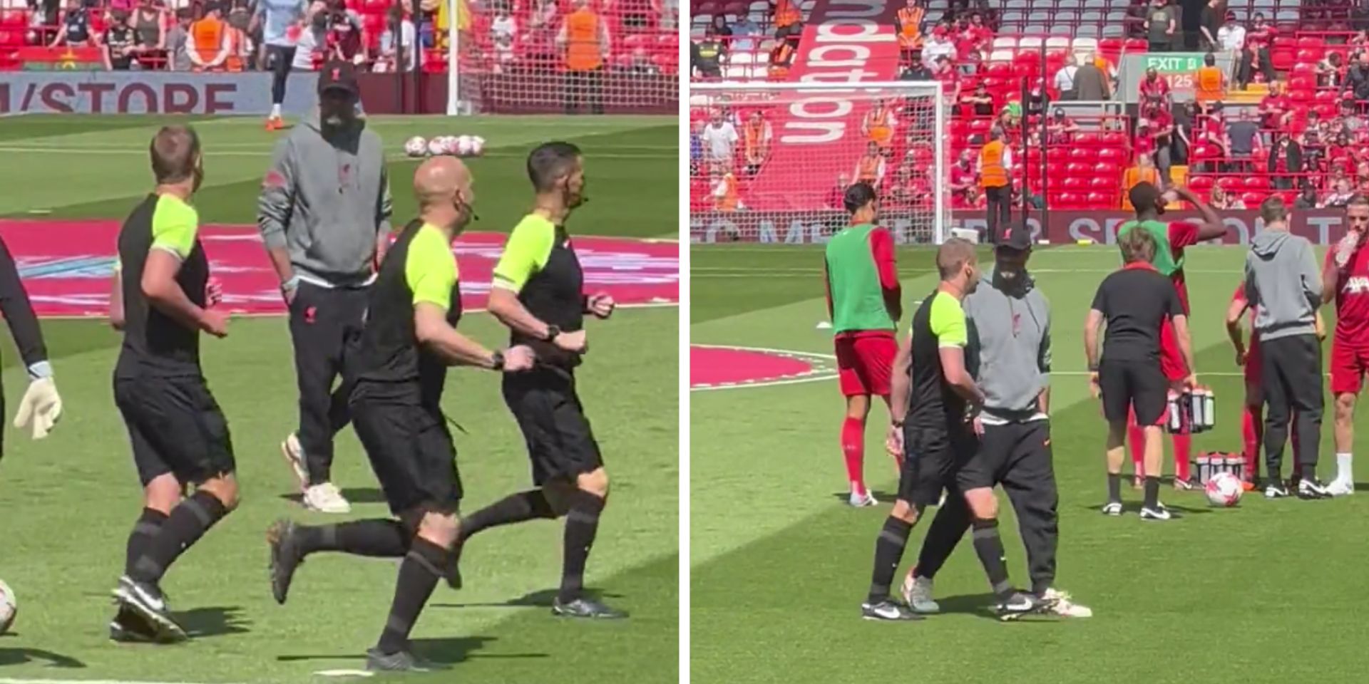 (Video) Klopp’s on-field message for match officials at Anfield despite touchline ban