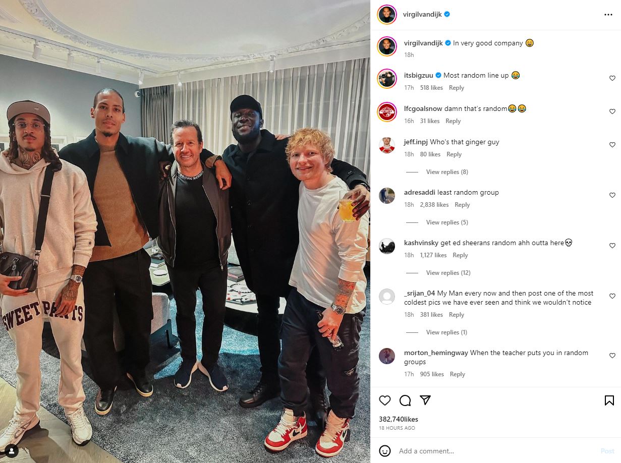 Van Dijk, Sheeran, Stormzy Van Dijk, Sheeran, Stormzy