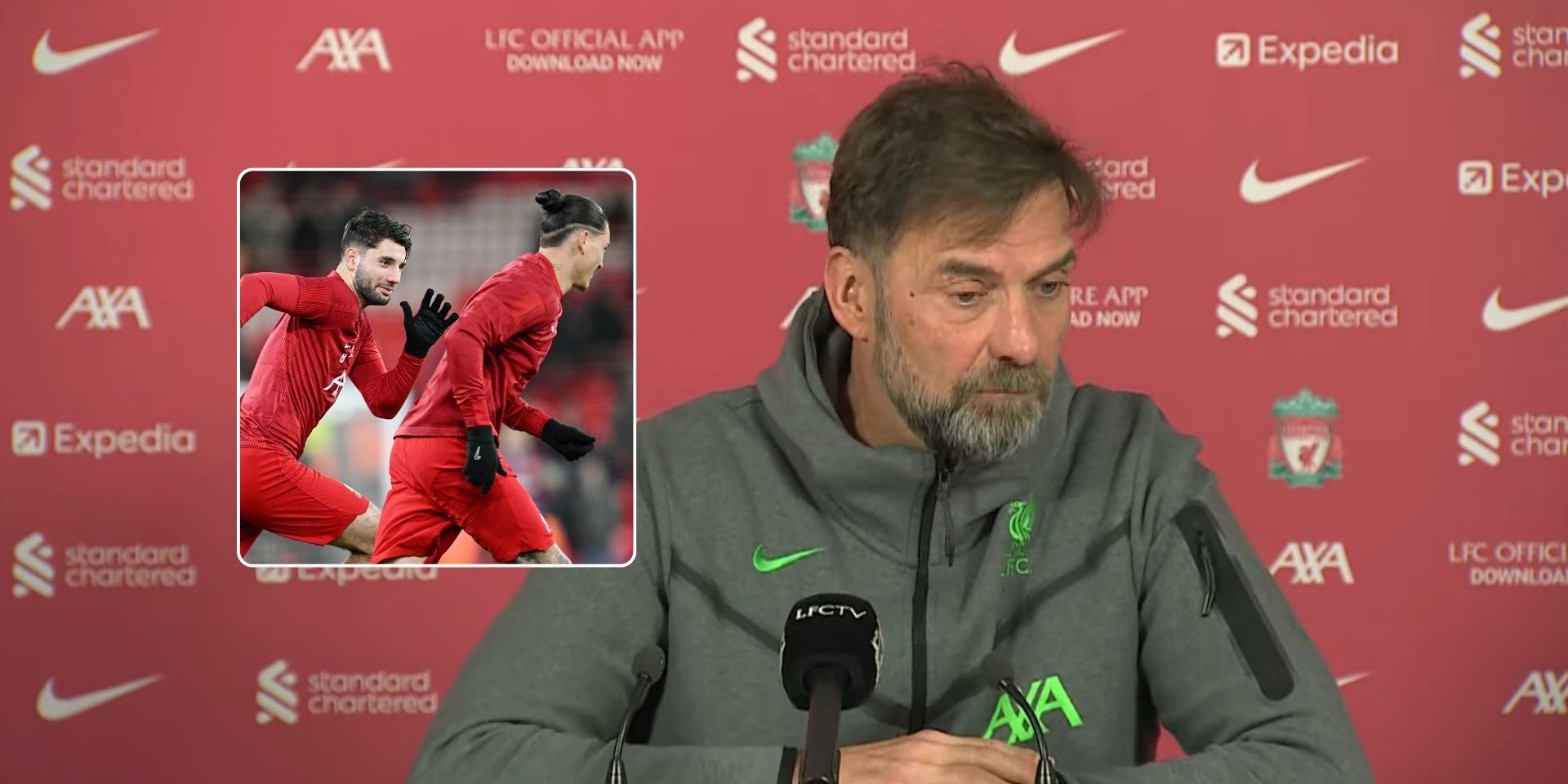 Klopp, Nunez, Szoboszlai