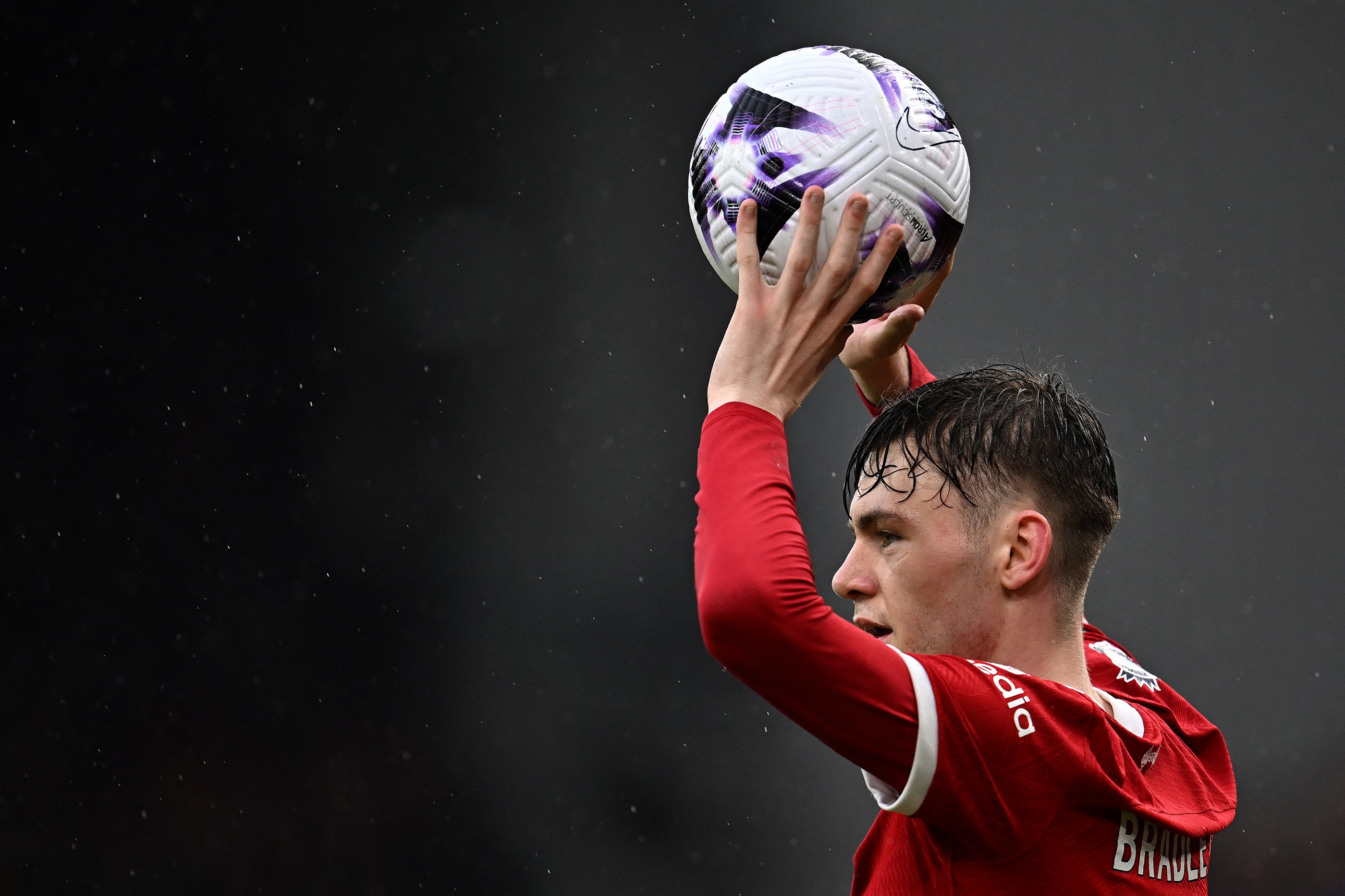 Conor Bradley in action vs Man City.