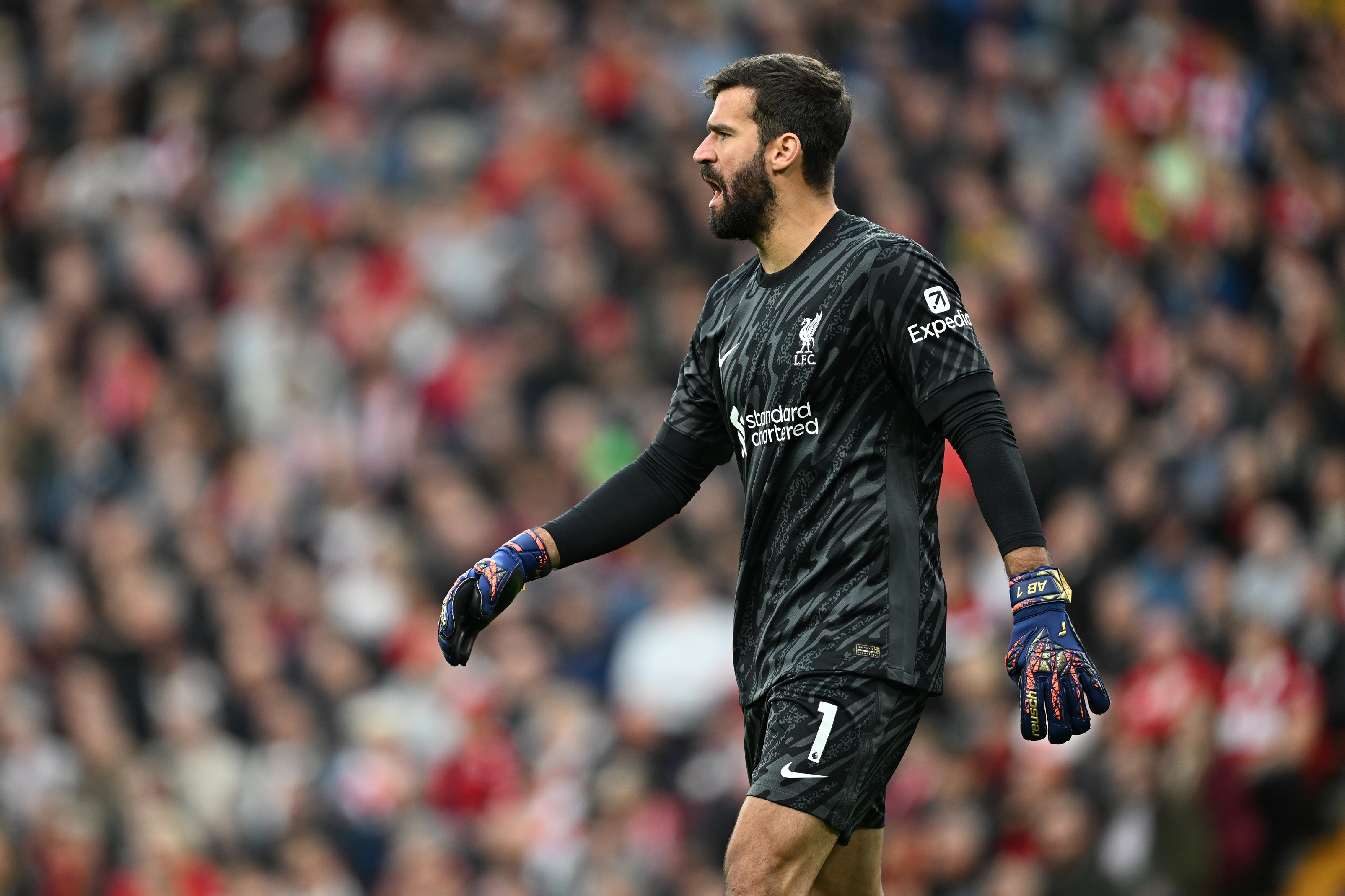 Alisson, Romano, Liverpool Alisson, Romano, Liverpool