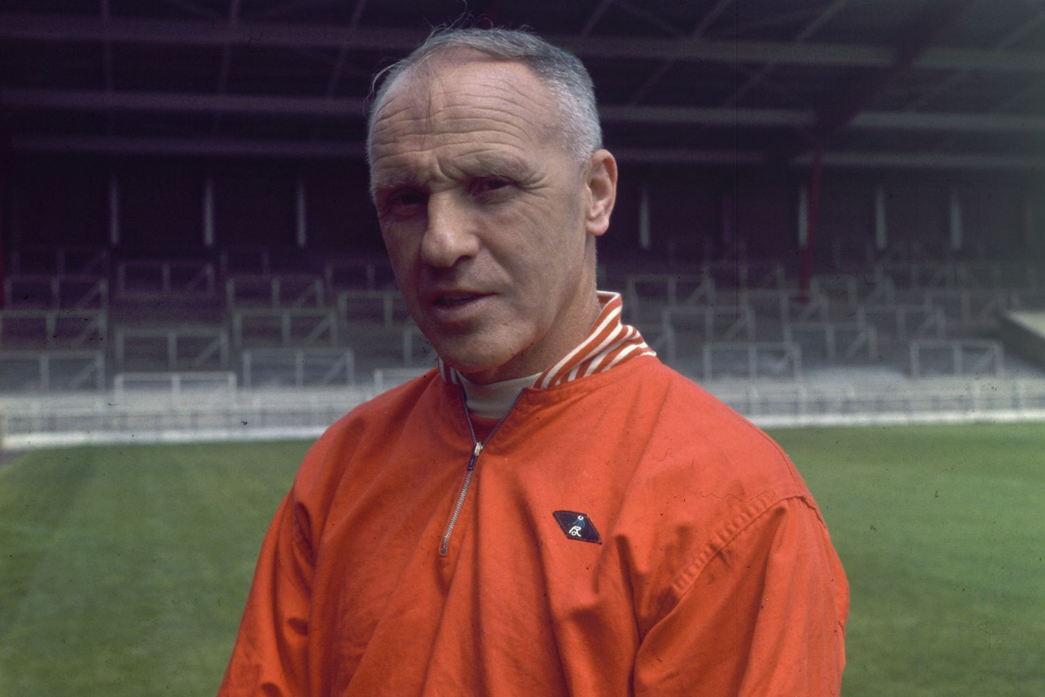 Bill Shankly poses at Anfield whilst manager of Liverpool