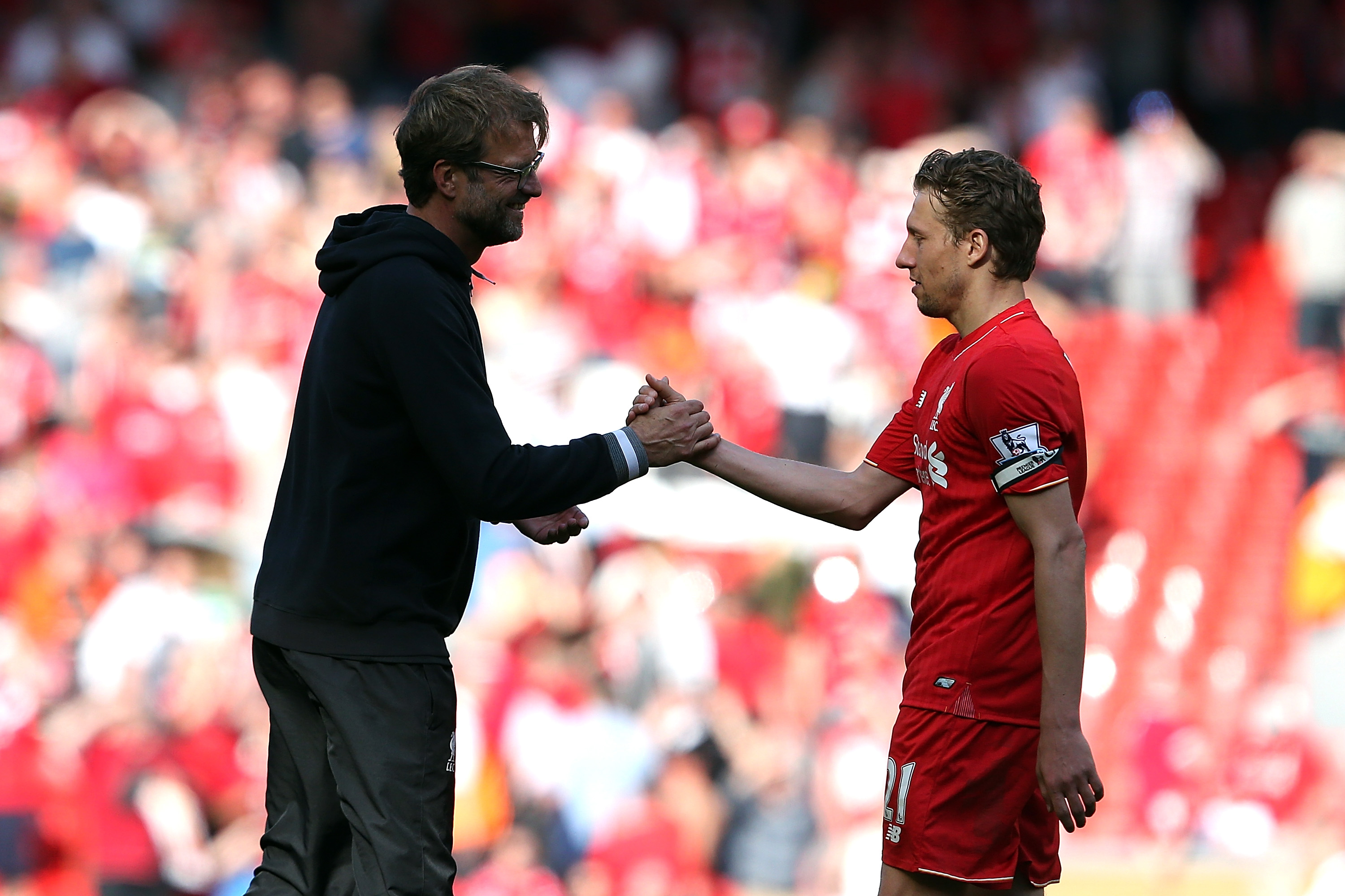 Jurgen Klopp and Lucas Leiva bade a tearful farewell to each other at Liverpool in 2017
