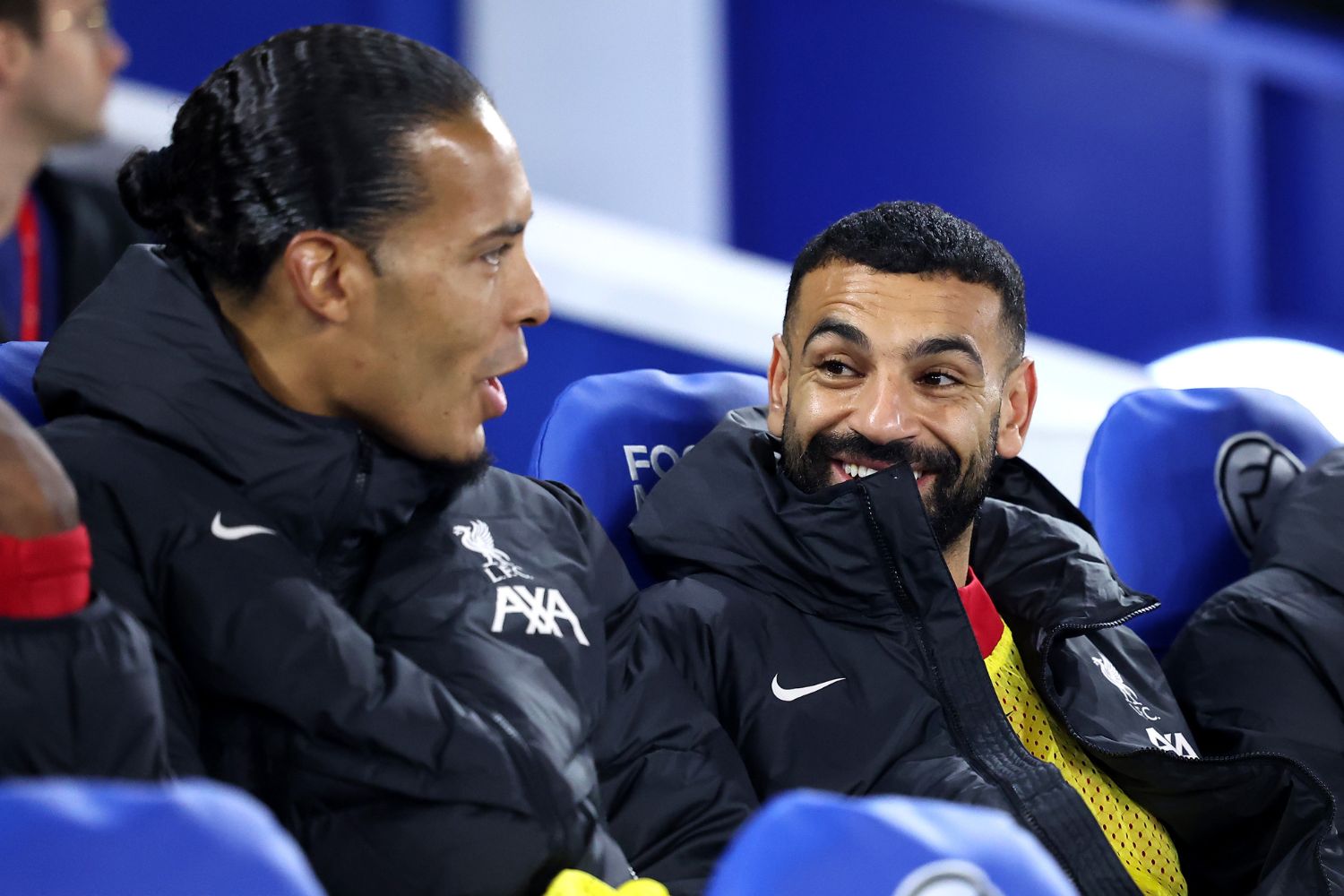 Virgil van Dijk and Mo Salah on the bench for Liverpool