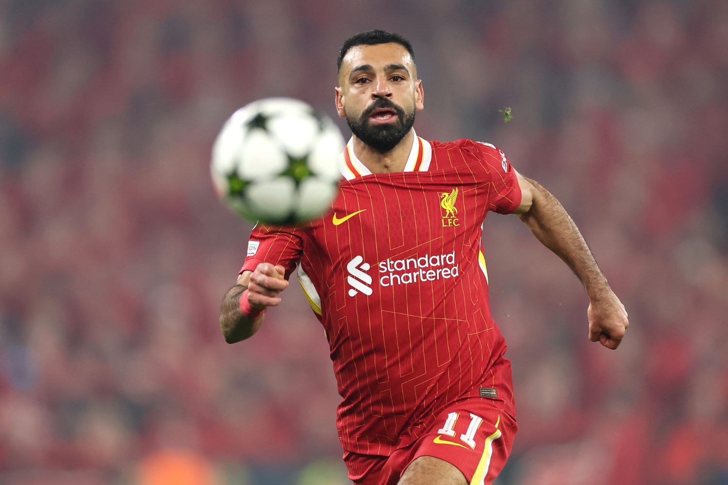 Mo Salah plays in the Champions League for Liverpool