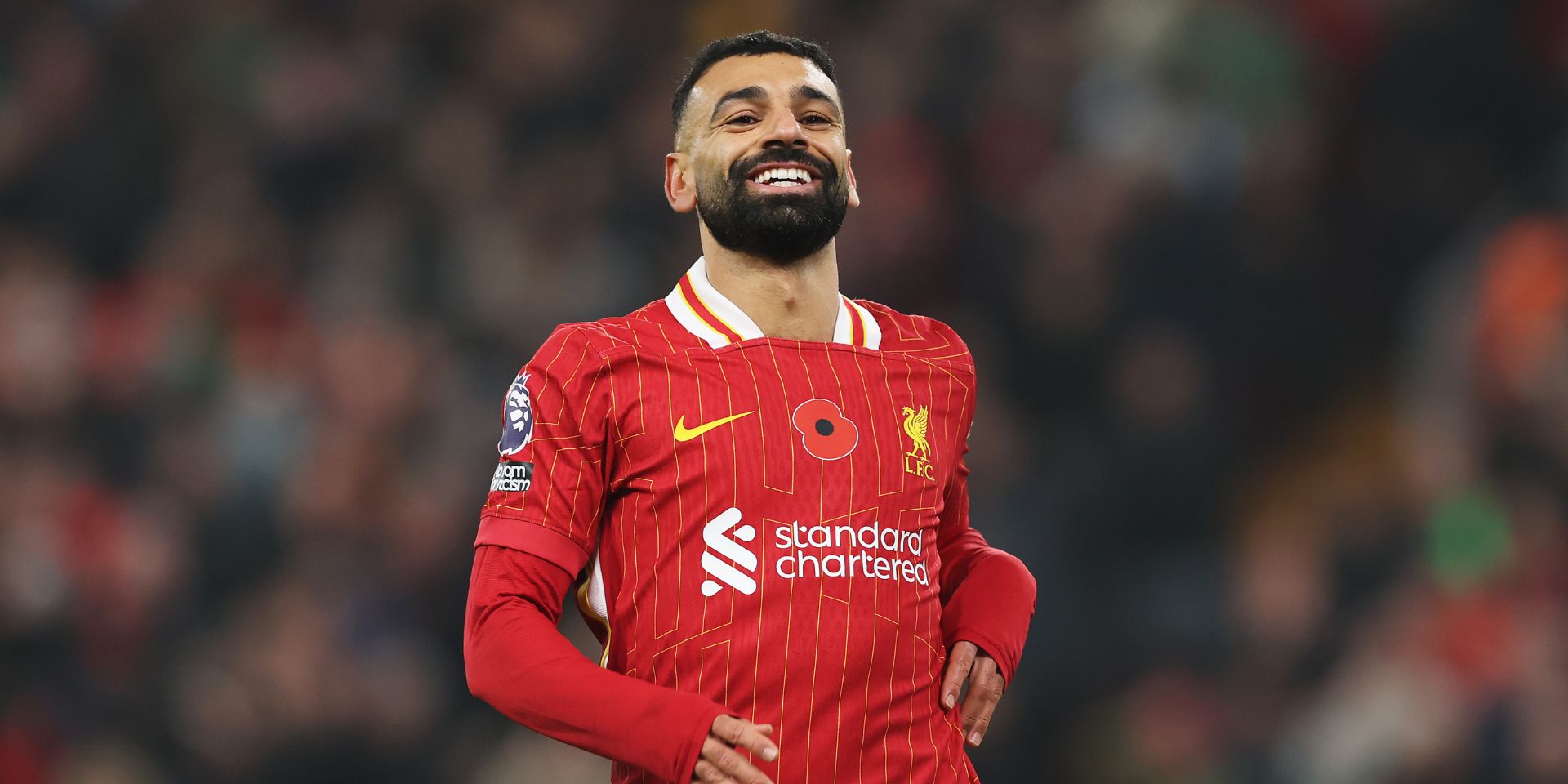 Mo Salah in action against Aston Villa