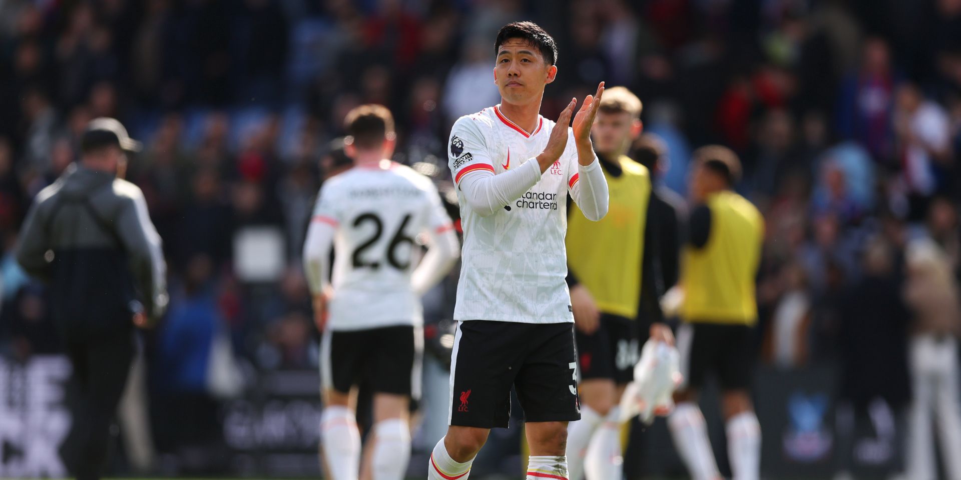 Wataru Endo in action for Liverpool
