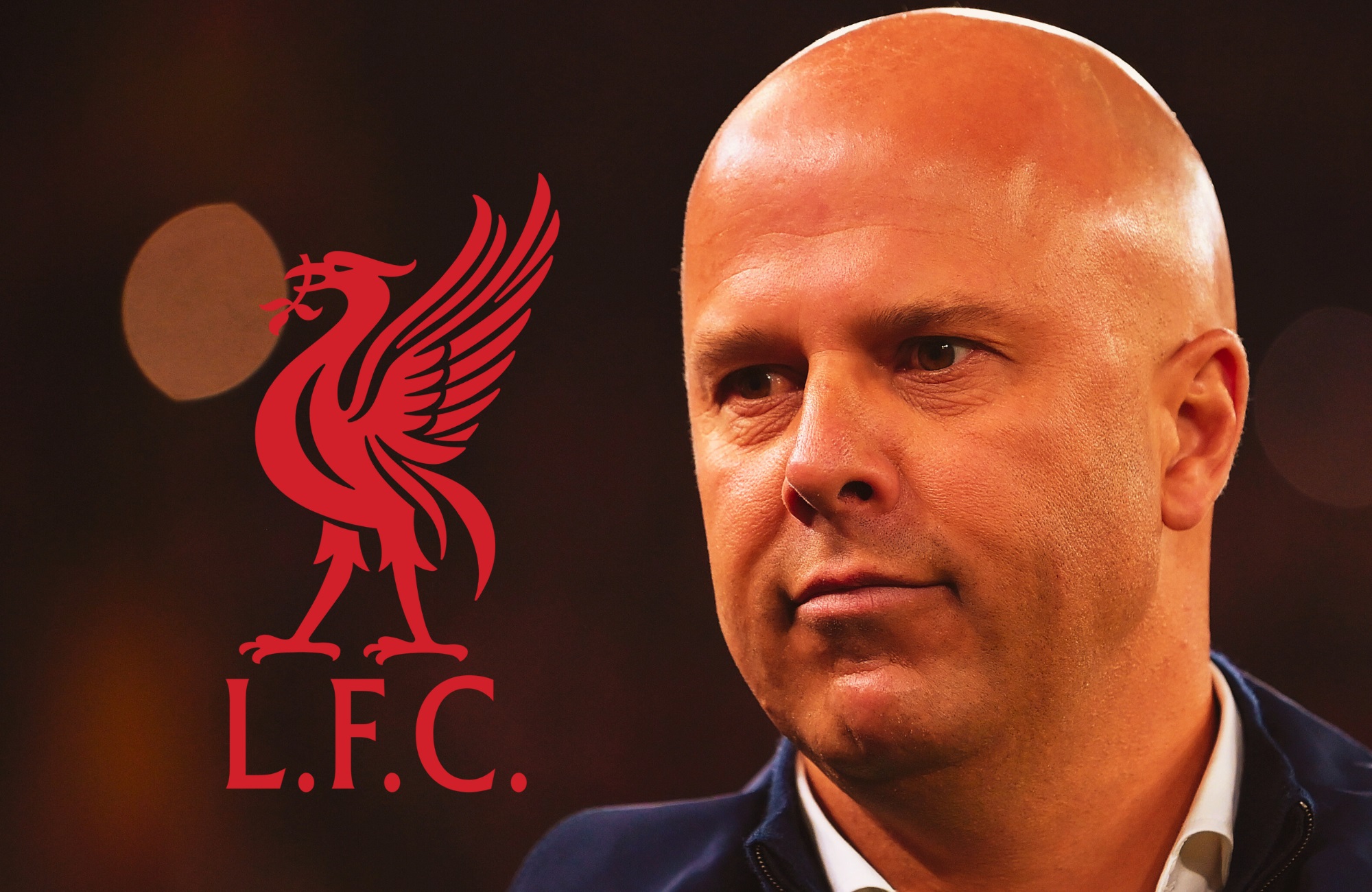 Liverpool head coach Arne Slot observes.
