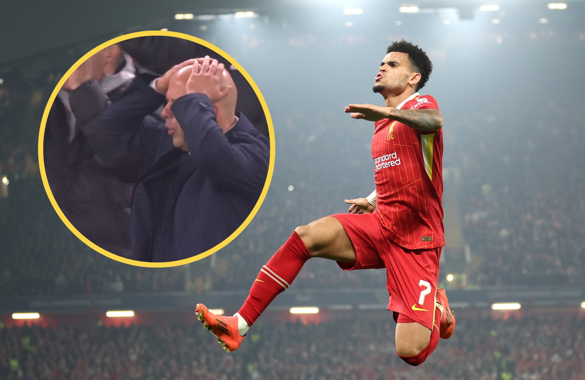 Arne Slot was stunned by Luis Diaz goal.
