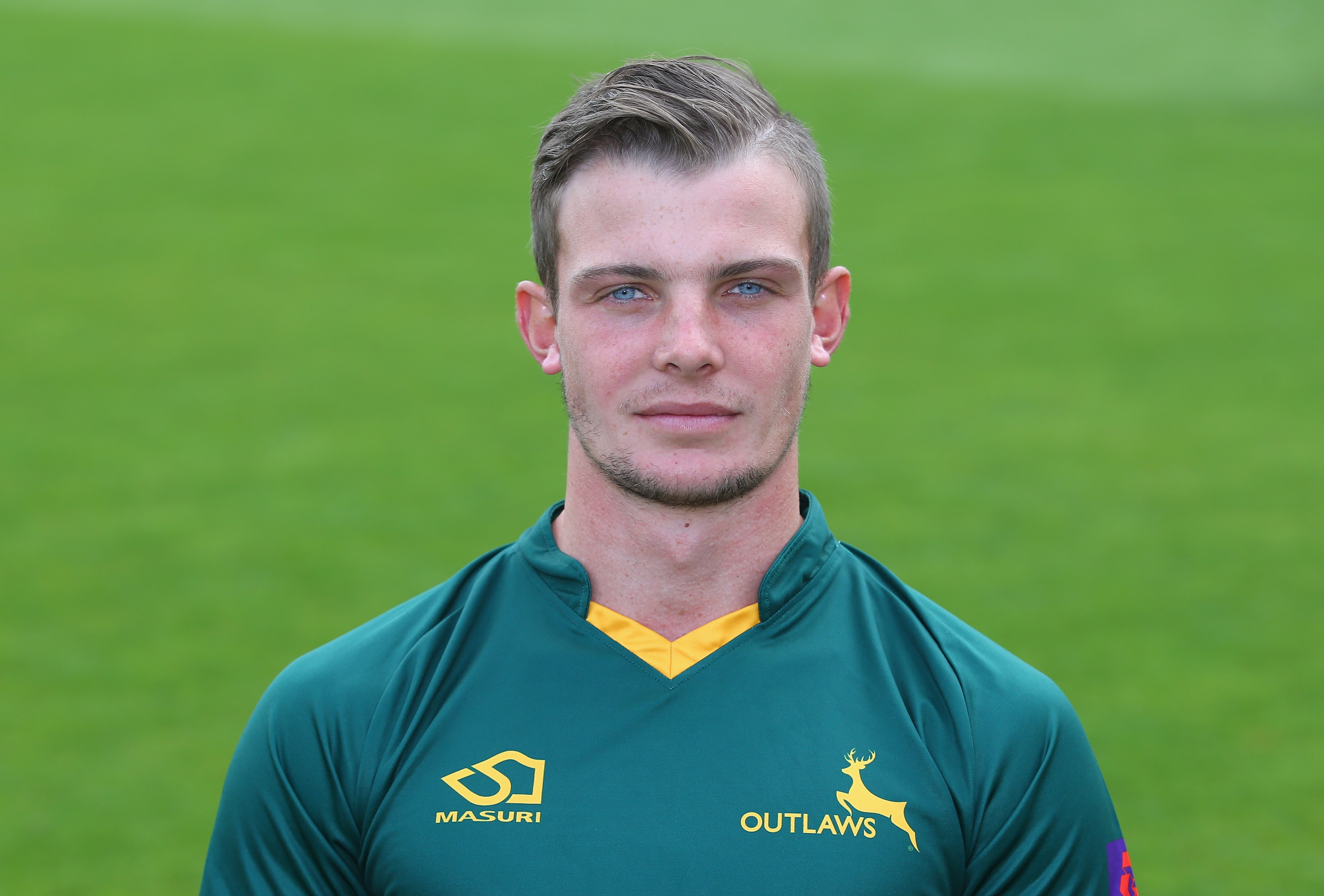 Ben Kitt poses for a picture with Nottinghamshire CCC.