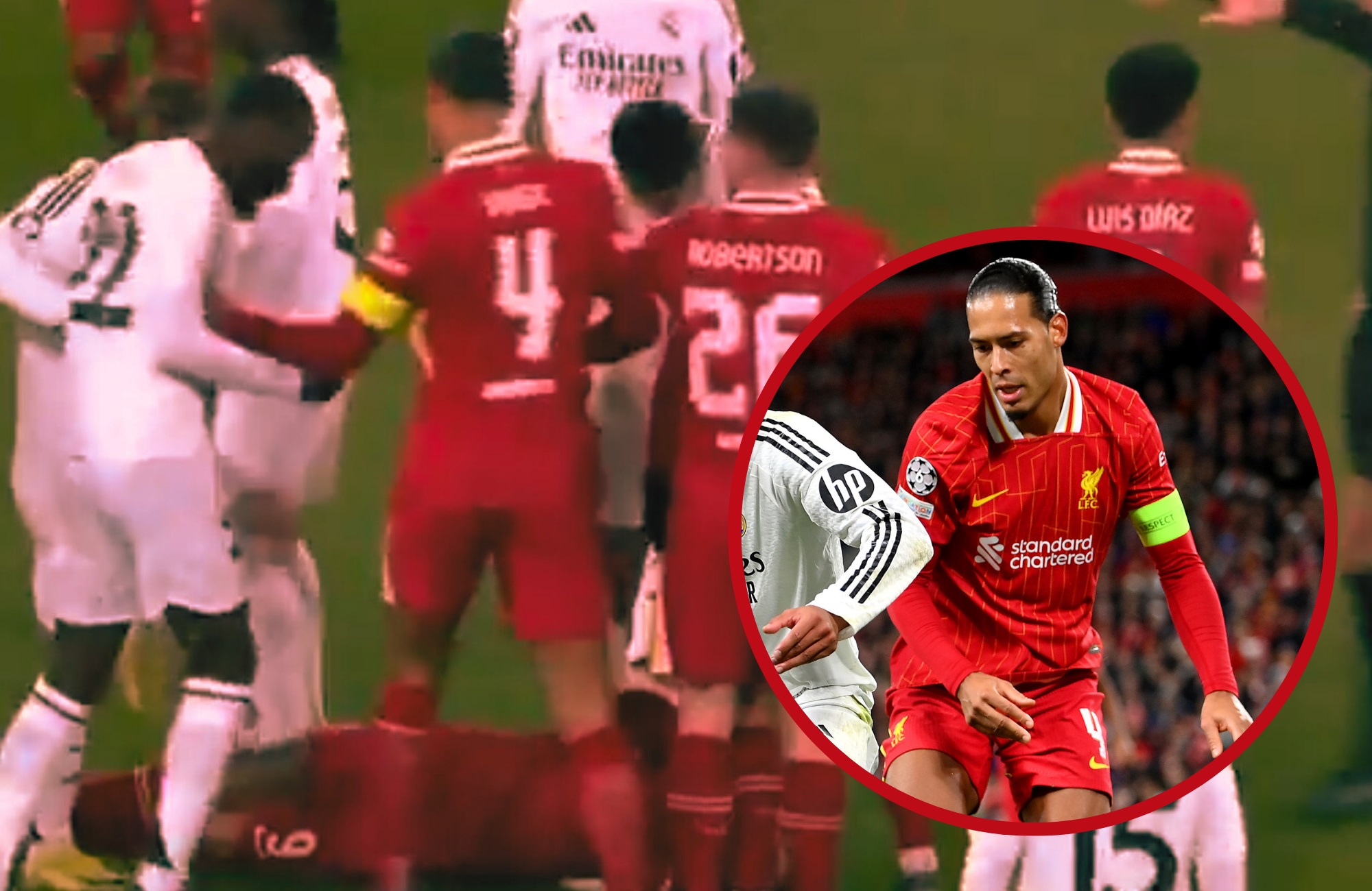 Virgil van Dijk and Darwin Nunez in action against Real Madrid in the Champions League.