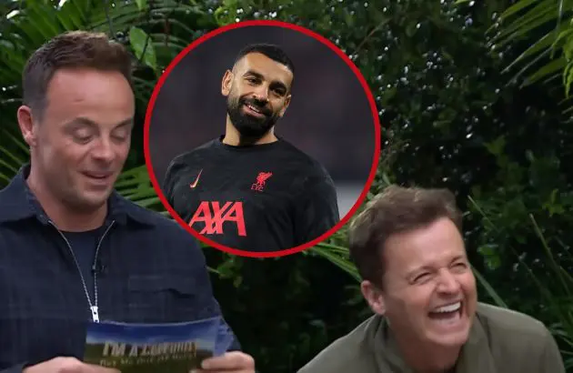 I'm A Celebrity 2024 presenters Ant and Dec, with Liverpool forward Mo Salah.