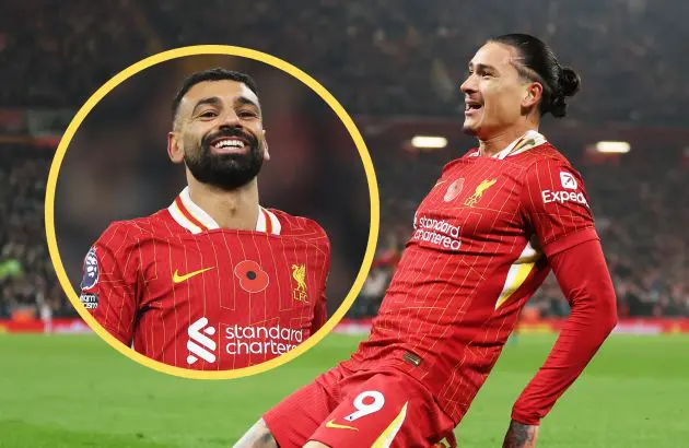 Mo Salah invited Virgil van Dijk and Liverpool teammates to celebrated Darwin Nunez goal.