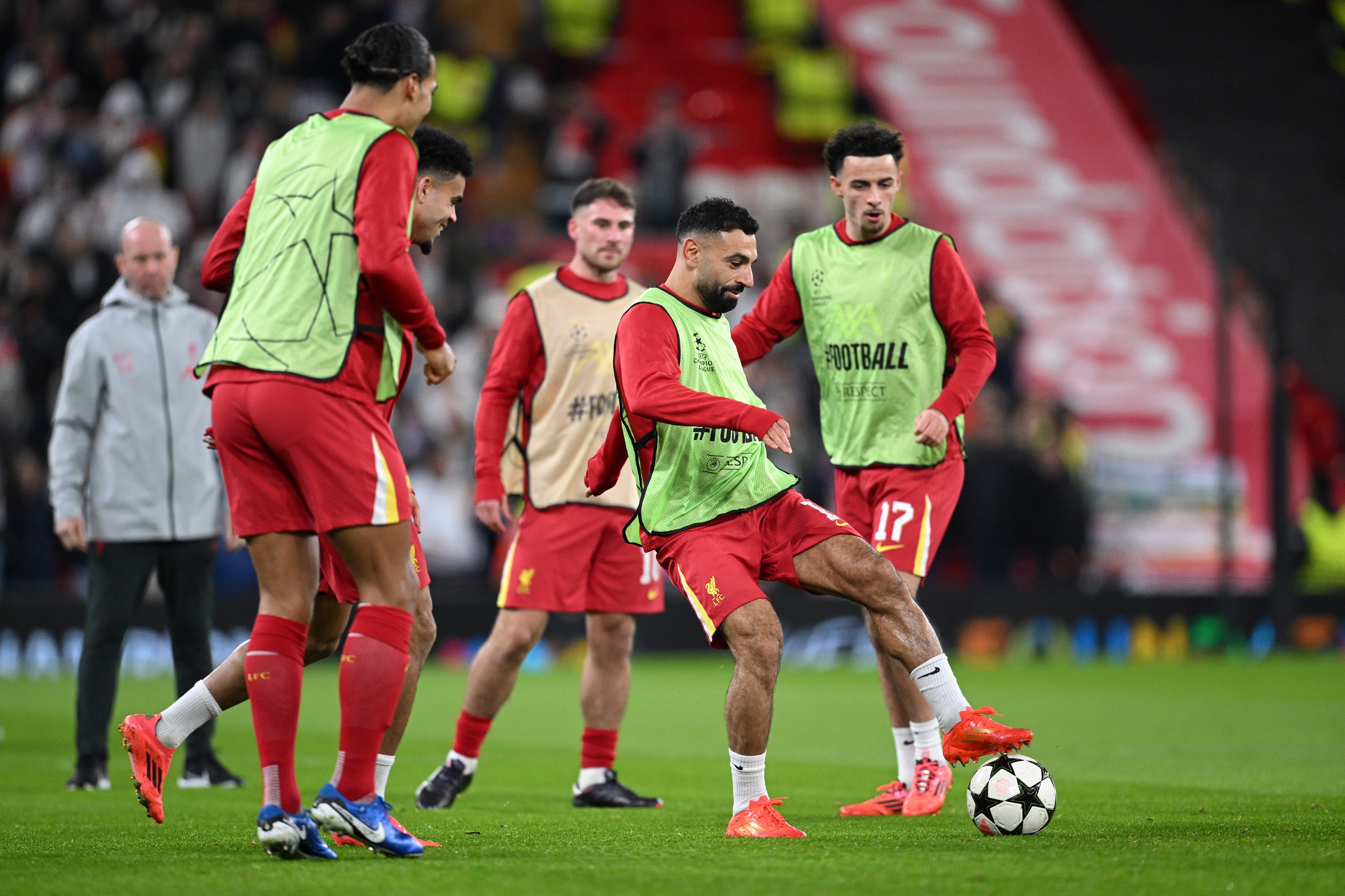 Liverpool players Virgil van Dijk and Mo Salah ahead of a Champions League tie with Real Madrid.