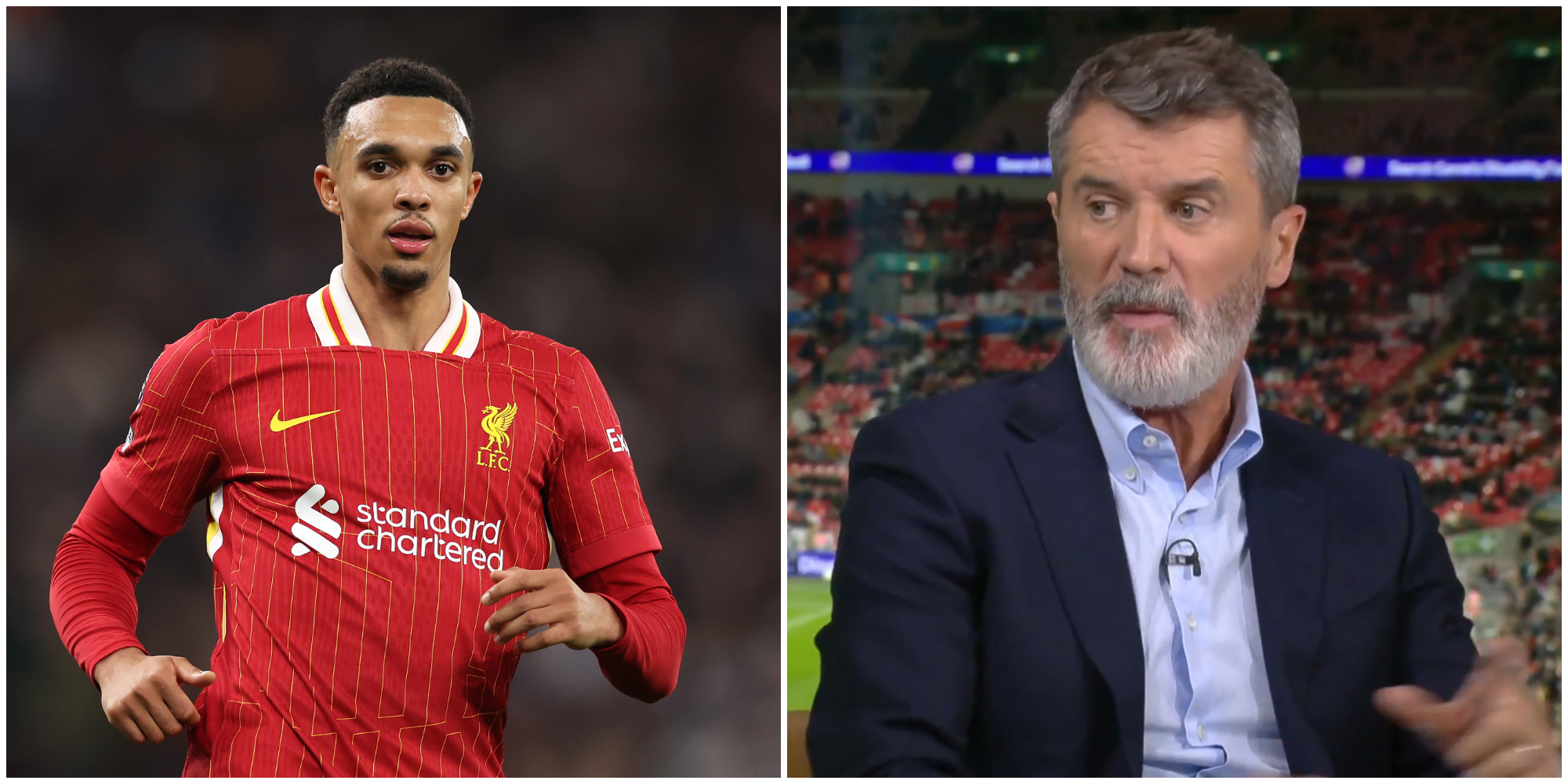 Trent Alexander-Arnold and Roy Keane.