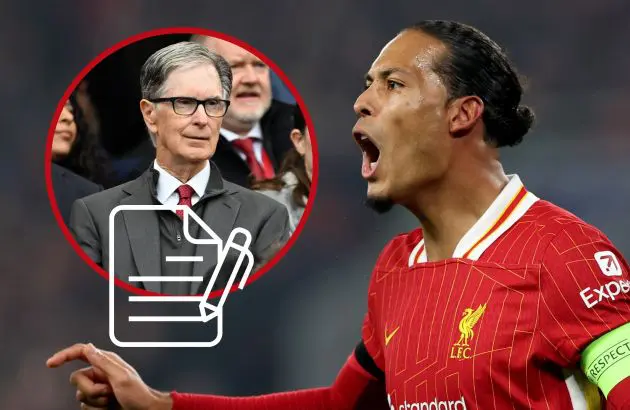 Virgil van Dijk and Liverpool F.C. principal owner John W Henry of FSG.