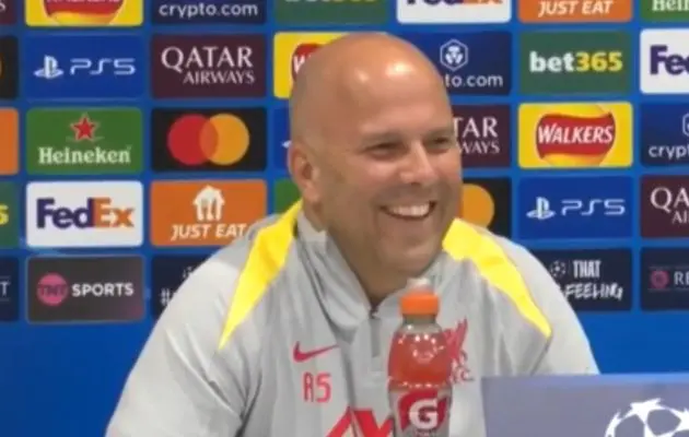 Arne Slot got a laugh out of one reporter's question at his pre-Real Madrid press conference