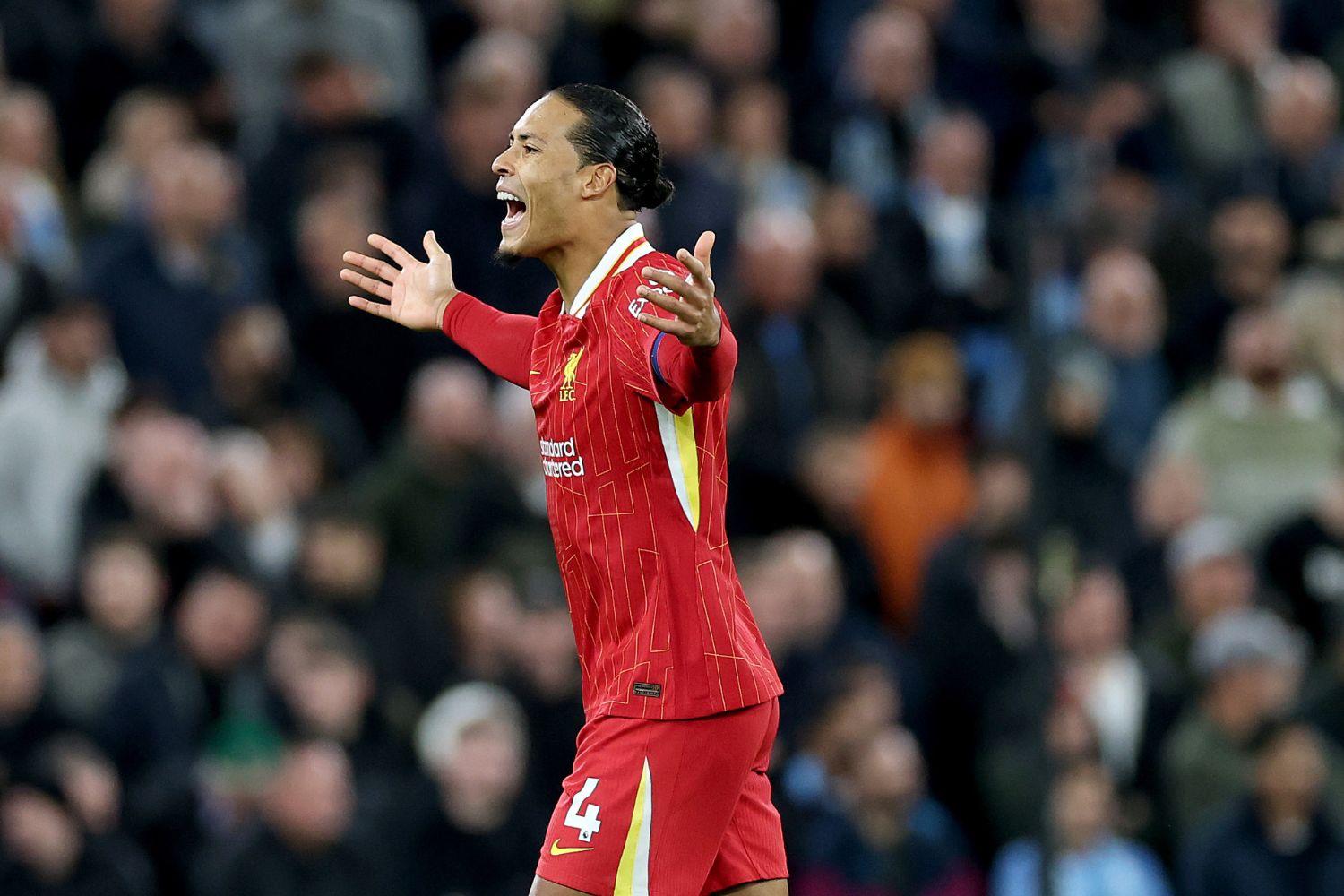 Virgil van Dijk during Liverpool's win over Man City