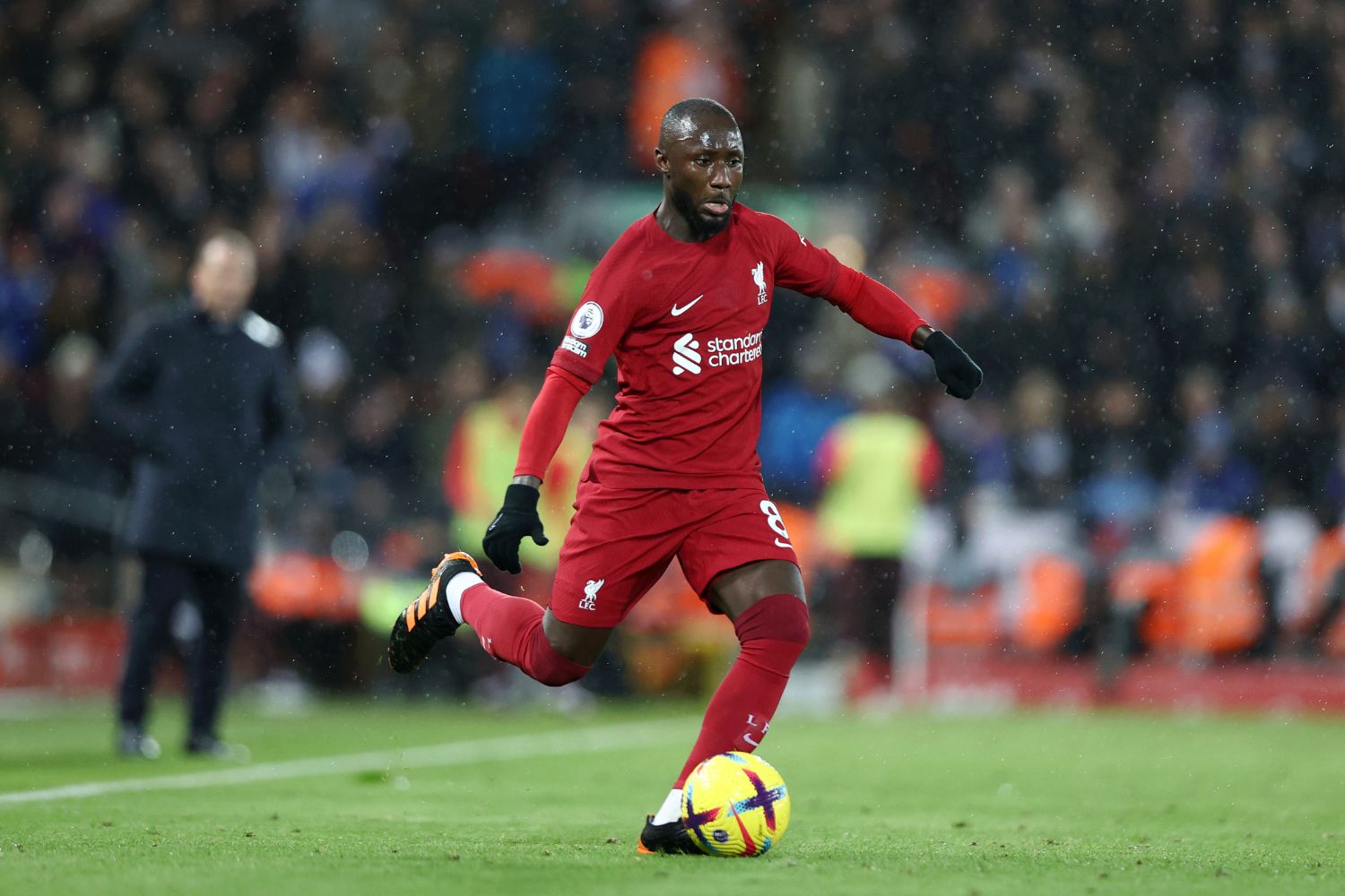 Naby Keita plays for Liverpool