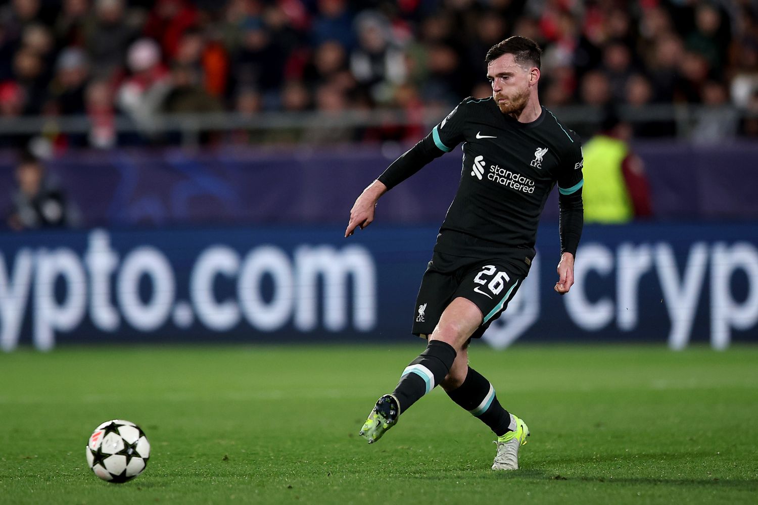 Andy Robertson in action against Girona