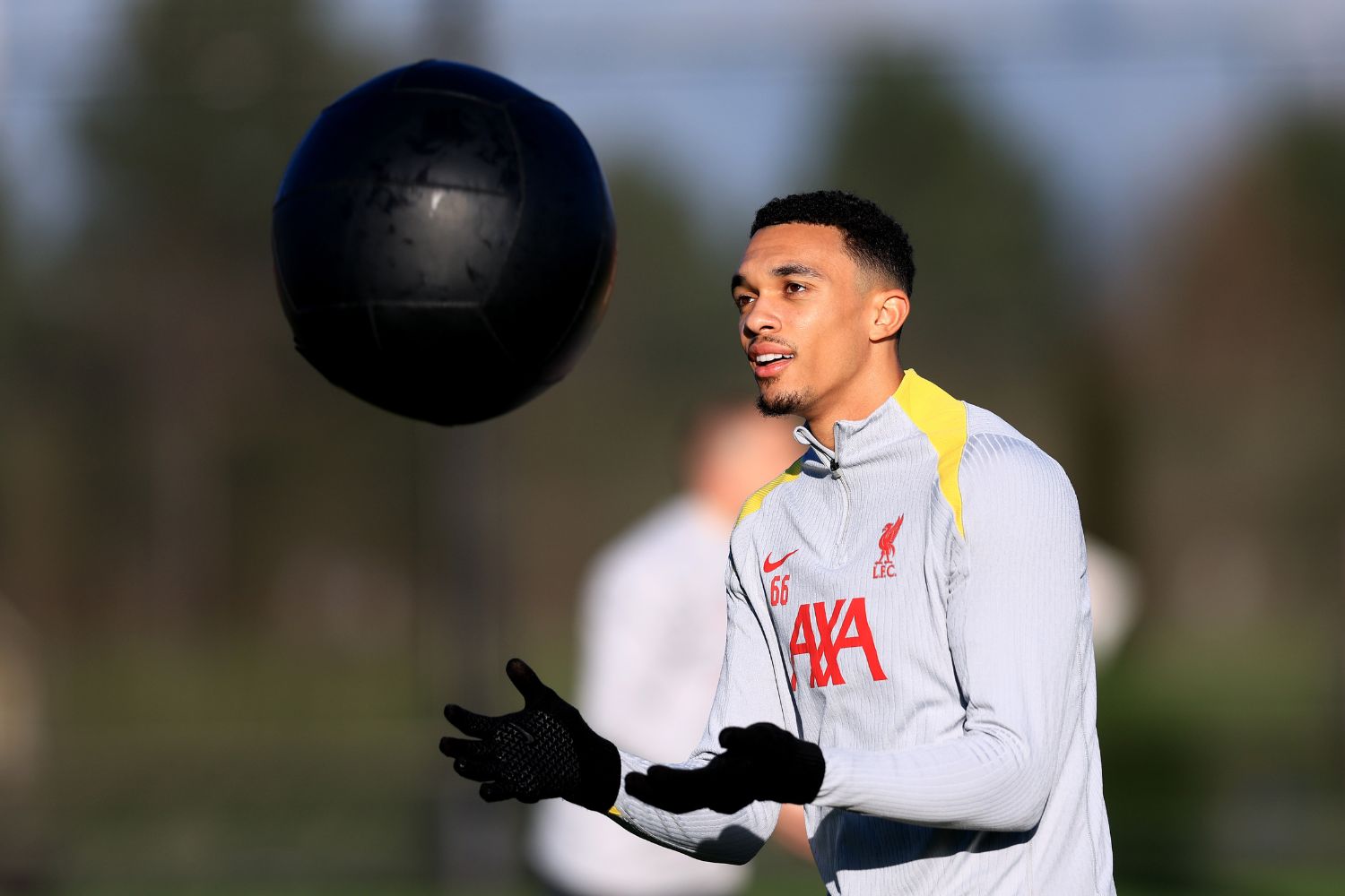 Trent Alexander-Arnold trains for Liverpool