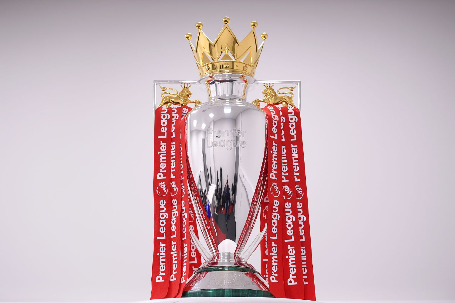 The Premier League trophy last time Liverpool won it