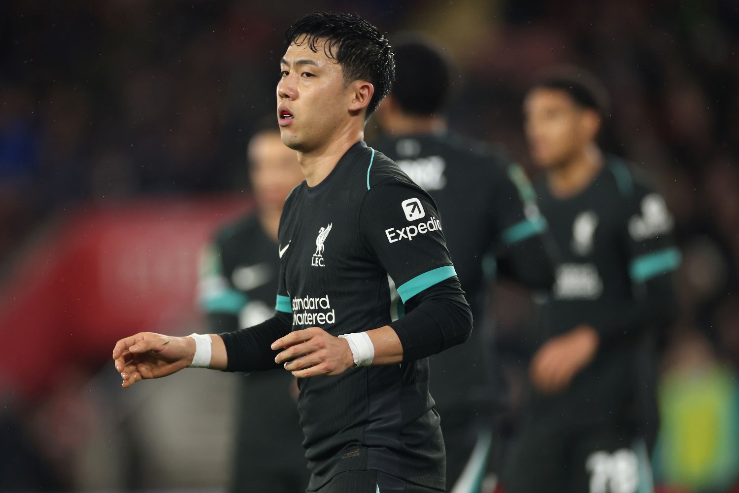 Wataru Endo performs for Liverpool against Southampton