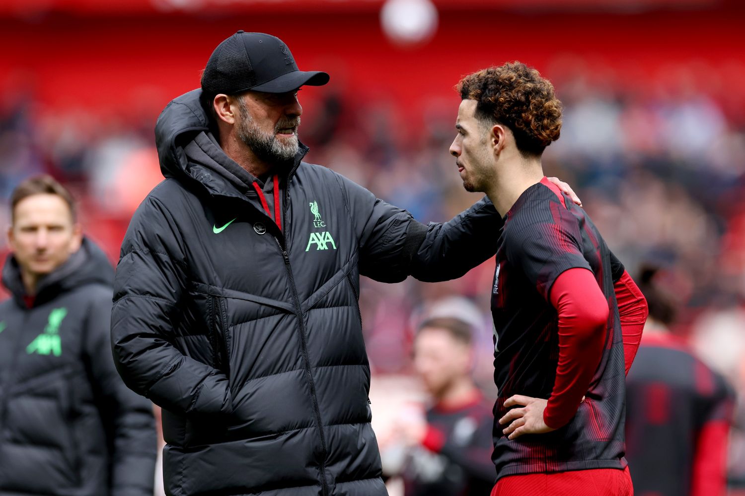 Jurgen Klopp and Curtis Jones speak