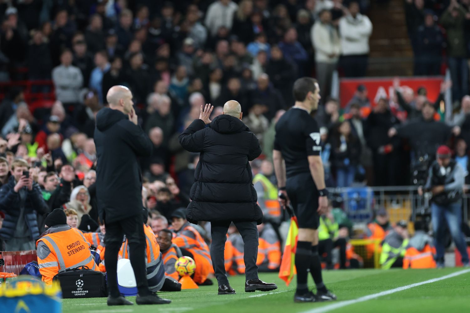 Pep Guardiola taunts Liverpool fans during Man City's loss