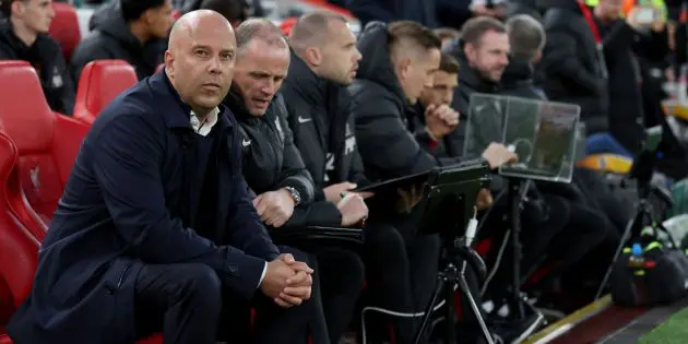 Arne Slot watches Liverpool ahead of facing Tottenham