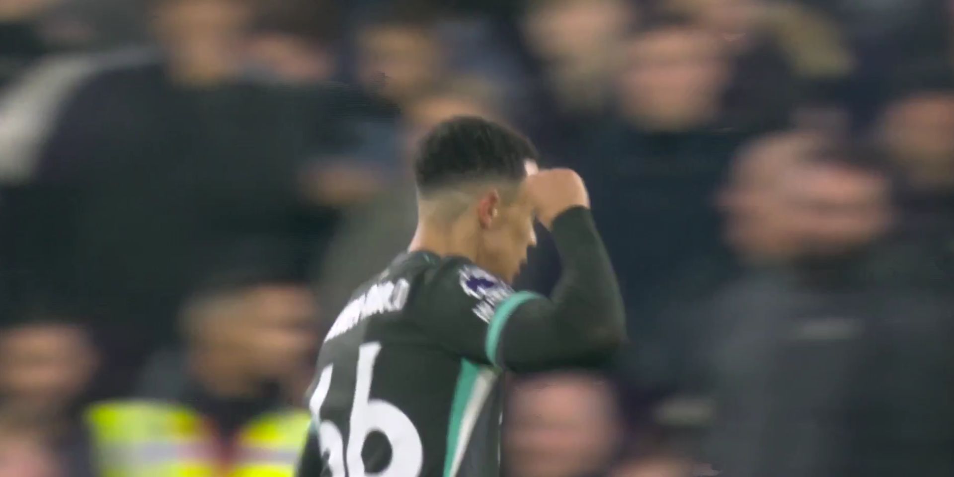 Trent Alexander-Arnold celebrates scoring against West Ham