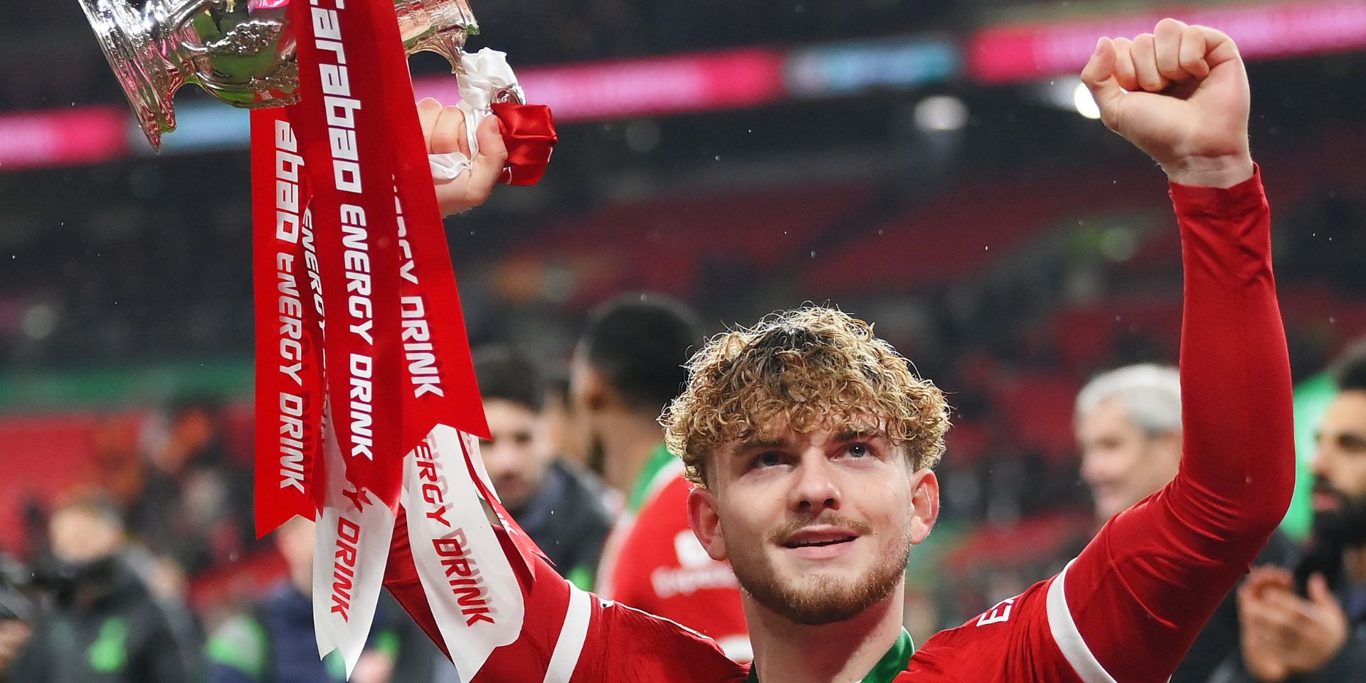 Harvey Elliott after winning the Carabao Cup last season