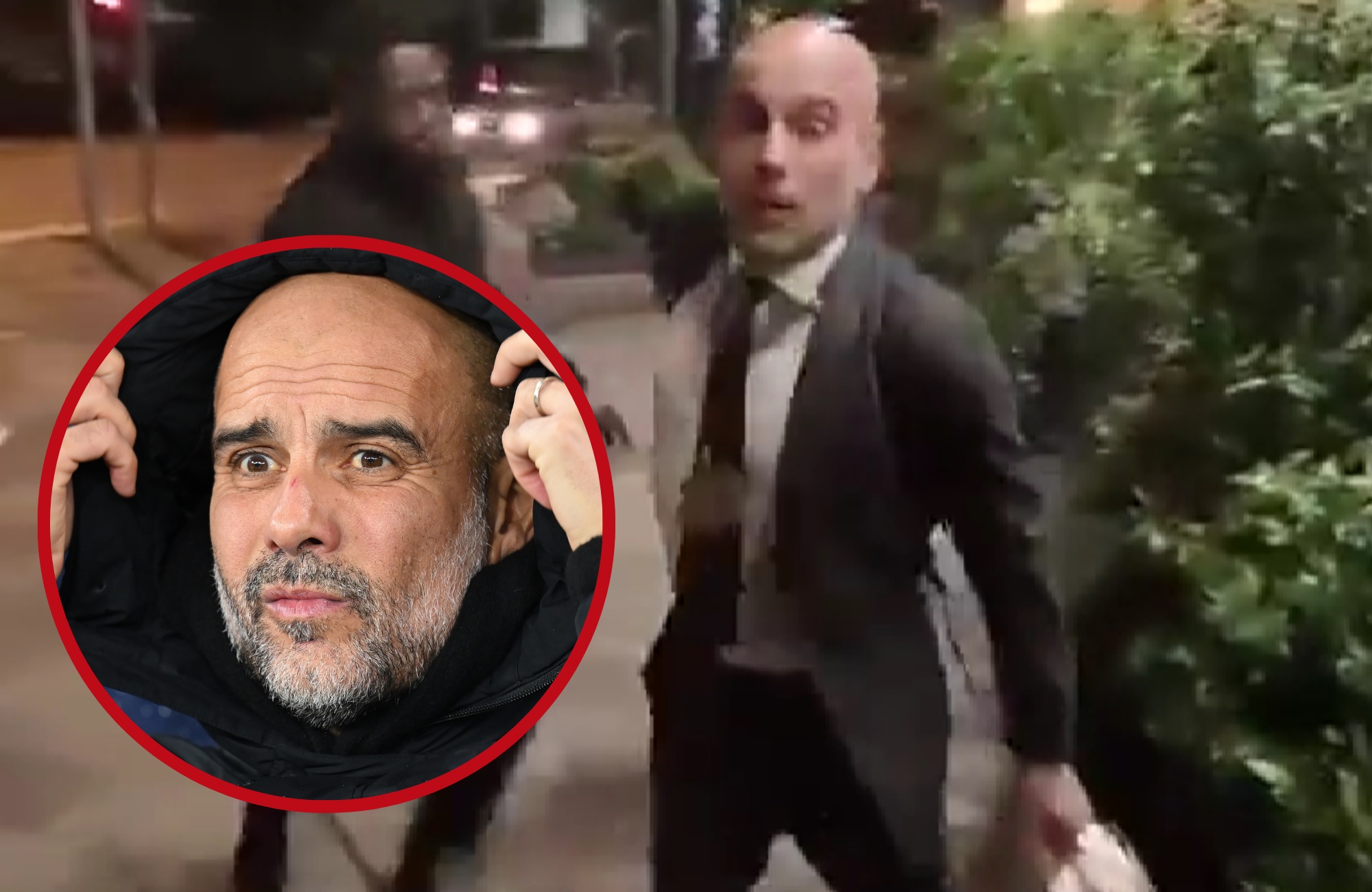 Pep Guardiola involved in argument with a fan in Manchester.