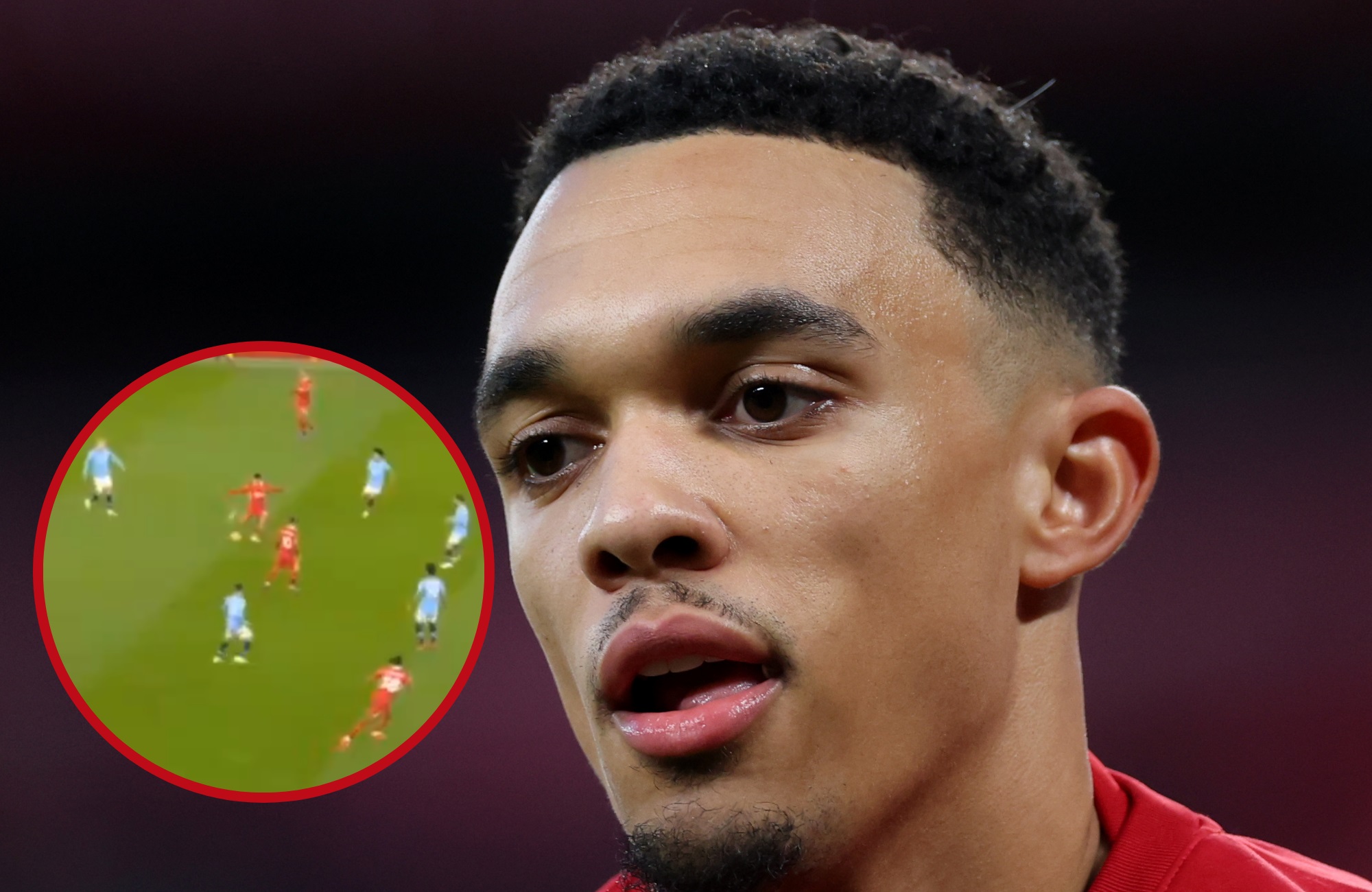 Trent Alexander-Arnold in action against Manchester City.