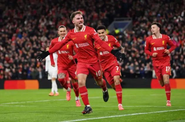 Alexis Mac Allister celebrates scoring against Real Madrid